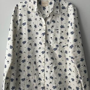 Sezane Blue Floral Shirt